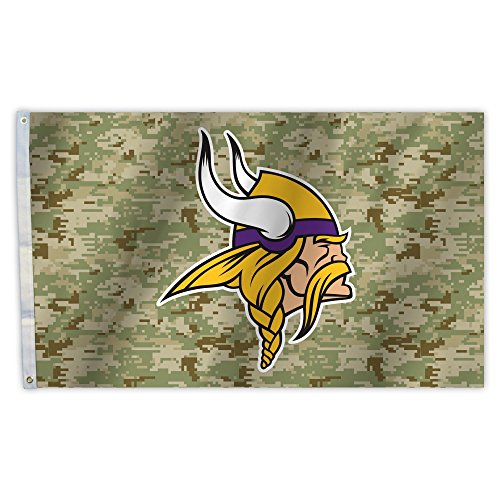 Fremont Die NFL Minnesota Vikings 3' x 5' Flag with Grommets, 3 x 5-Foot, Digi Camo