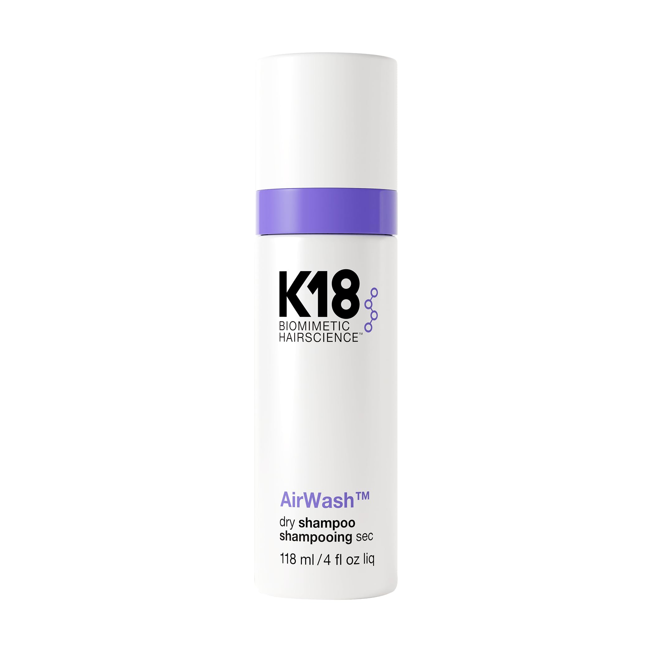 K18 AirWash™ Dry Shampoo, Non-Aerosol, Balances Scalp & Controls Excess Oil Production, 4 Fl Oz