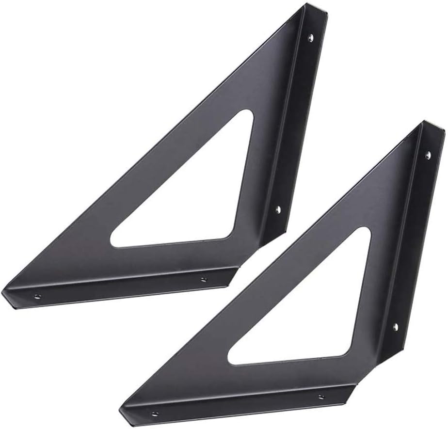 Floating Shelves Tripod Triangle Shelf Brackets，90°Angle Wall Mounted Shelf Supporter Bracket Frame,2 Pcs Shelf Brackets