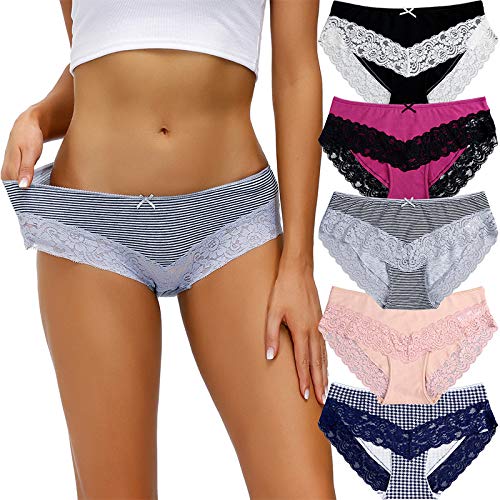 Slips lot de 5 culottes confortables en dentelle pour se sentir belle au quotidien