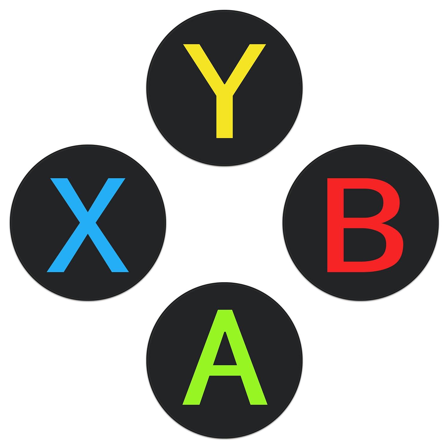 ABYX Silicone Gaming Coasters Game Room Décor Table Mat Black Drink Coasters Birthday Easter Gifts for Boyfriend Husband Dad Gamers - Set of 4