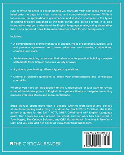 How To Write For Class: A Student's Guide To Grammar, Punctuation, And Style #TOP1
