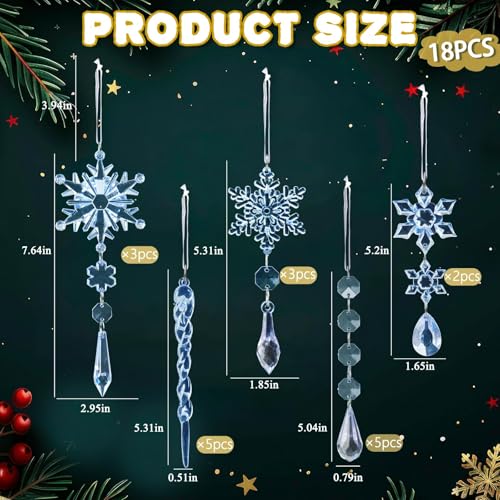 Image of Crystal Ornaments for Christmas Tree Winter Wonderland Decorations