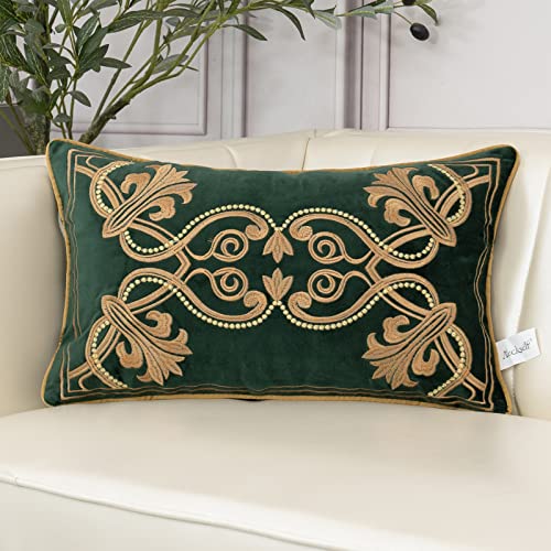 Aeckself European Luxury Velvet Lumbar Throw Pillow Cover 12 x 20...