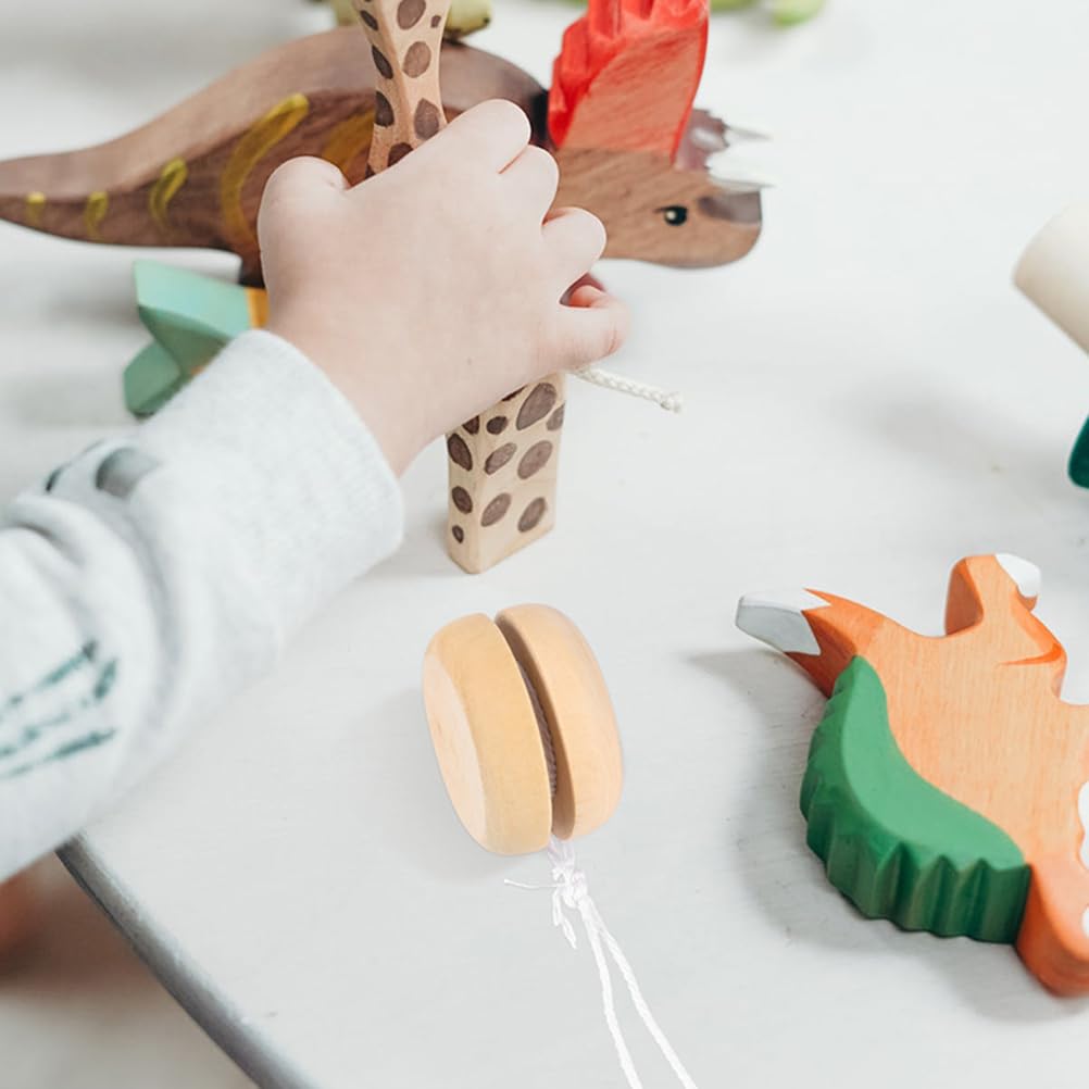 DECHOUS 15pcs Wooden Yoyo Bulk - Blank Unfinished Small Yo-Yo Toys Wood Yo-yo for Kids DIY Crafts School Projects Party Favor