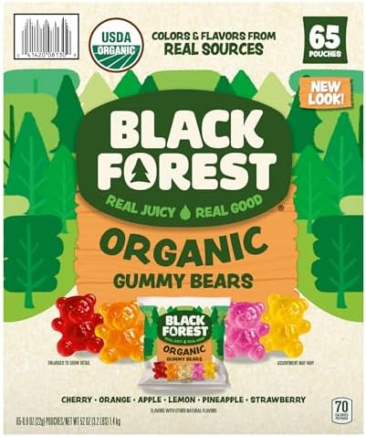 Black Forest Organic Candy, Gummy Bears, 65 Count