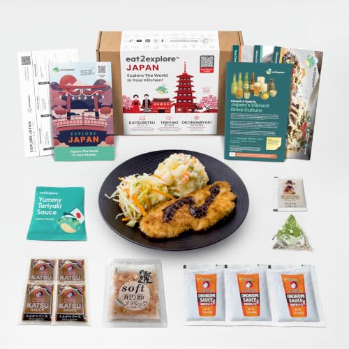 eat2explore Global Cooking Kit - Authentic Recipes Essential Spices Cultural Fun & Expert Drink Pairings - Perfect for Date Night & Dinner Parties for Everybody (JAPAN edition)