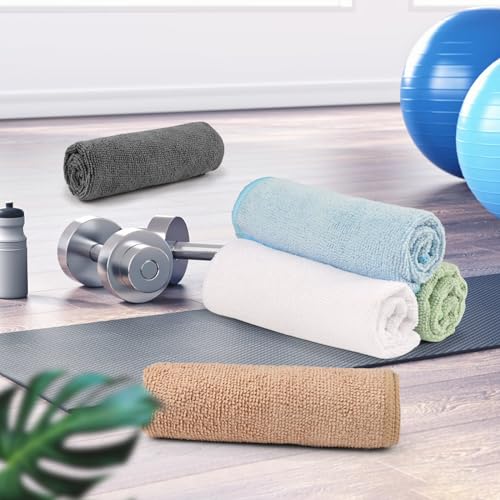 Image of Orighty Washcloths Bulk, 50 Pack Highly Absorbent & Soft Feel Microfiber Face Towels, Multi-Purpose Wash Cloths & Hand Towels for Bathroom, Hotel, Spa, and Gym, 12x12 Inch, Multicolor