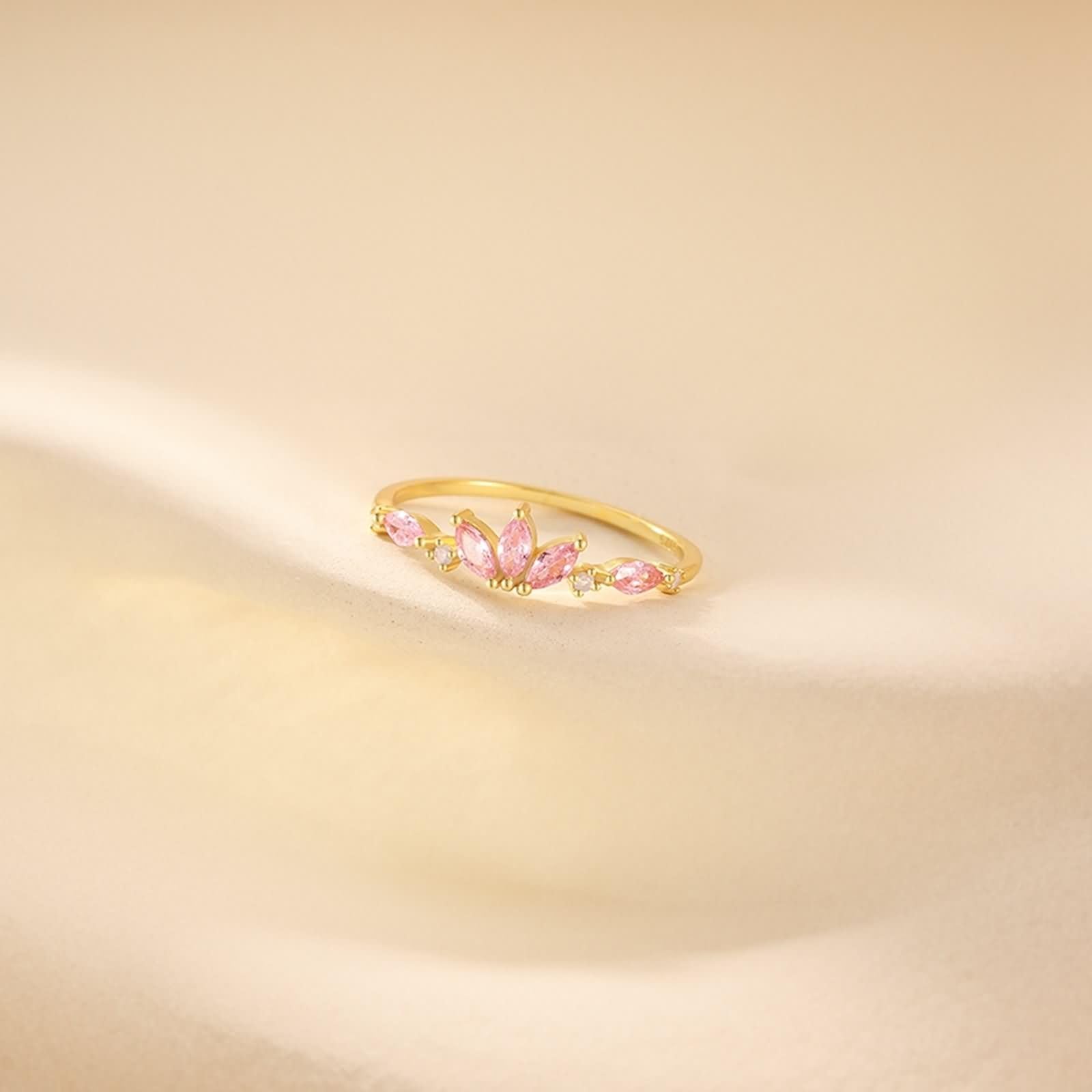 Beydodo Anillos Boda Oro Amarillo 9 14 18 K Mujer con Marquesa con Cristal, Anillo para Mujer Oro de Boda