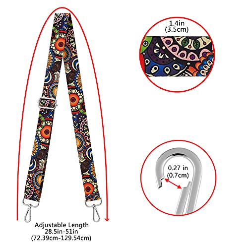 Image of Silvery Buckles Wide Shoulder Strap Adjustable Replacement Belt Crossbody Canvas Bag Handbag