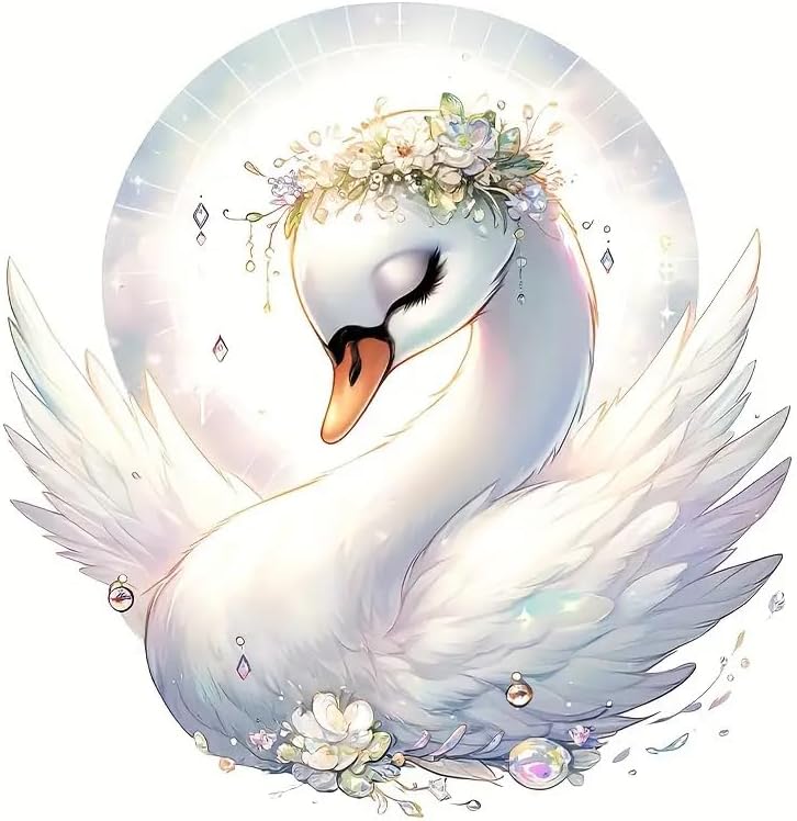 Enchanted Swan Toilet Cover Sticker Decals,Fish Bird Flower Leaf Waterproof Toilet Lid Tank Seat Decals Cistern Self-Adhesive Bathroom Wall Sticker