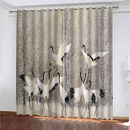 Rideau à œillets isolant thermique insonorisation 200x160 cm forêt