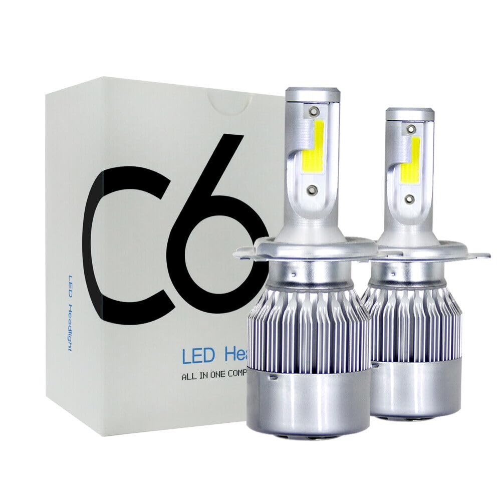 GONAMA H4/9003/HB2 LED Headlight Bulbs Universal C6 LED Car H4 All in One White Light Bulb 3800LM 36W LED Car Headlight Conversion Kit (Pack of 2) for Headlight (C6)-image-46