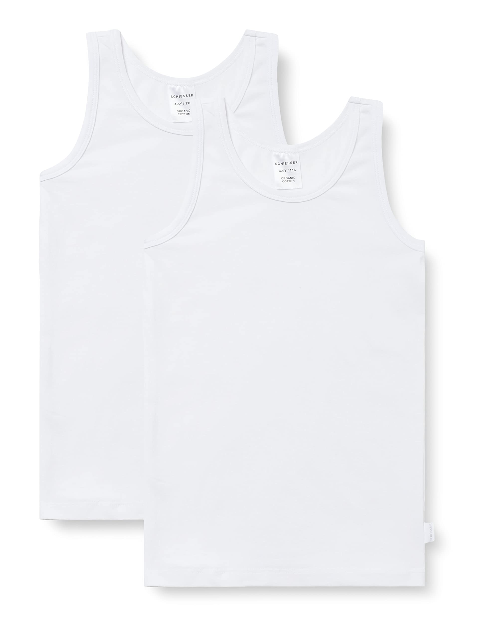 Schiesser Mädchen 2 PACK Unterhemd - 95/5 Organic Bio Baumwolle - Größe 92 bis 140