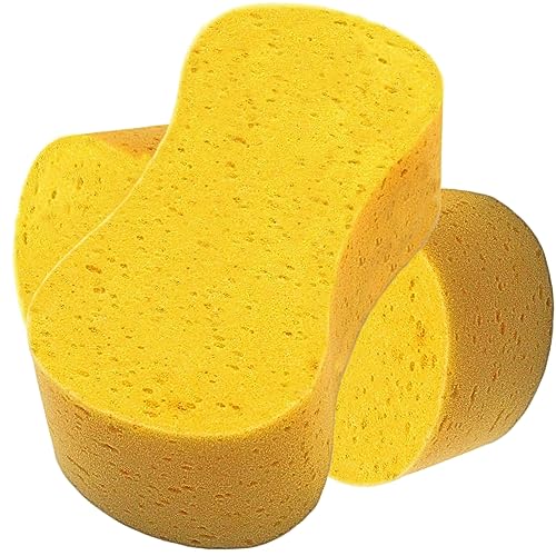 2 Pack Car Sponges,Jumbo Sponges For Car Cleaning,Anti Scratch Technology for Car Exterior & Window Washing- Perfect For Wheels, Windscreen & Bodywork (2 Yellow Jumbo Car Sponge)