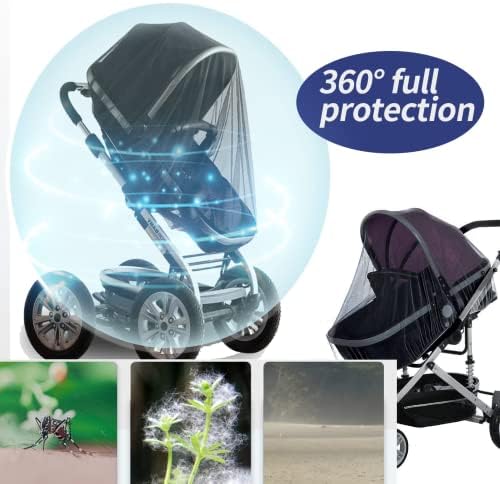 Mosquito Net for Pram Baby Holiday Essentials Washable Mesh Universal Fly bug Buggy Insect Nets Protection Cover with Elastic Edge for Cart,Stroller,Crib Bugaboo,Cot Bed,Basket Travel Sets Accessories