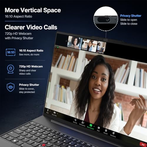 Image of Lenovo ThinkPad AI Business Laptop, 16 inch WUXGA IPS Display, Intel Core i5-1335U(>i7-1255U), 12GB RAM, 512GB SSD, Backlit KB, Fingerprint Reader, Ethernet Port, Win 11 Pro, MS 365 Web Access