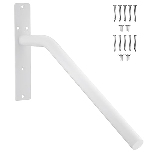 ZUEXT - Barandilla de acero inoxidable de 16 pulgadas de 1 a 3 escalones, barandilla de mano blanca aceitada para montaje en pared, barra de