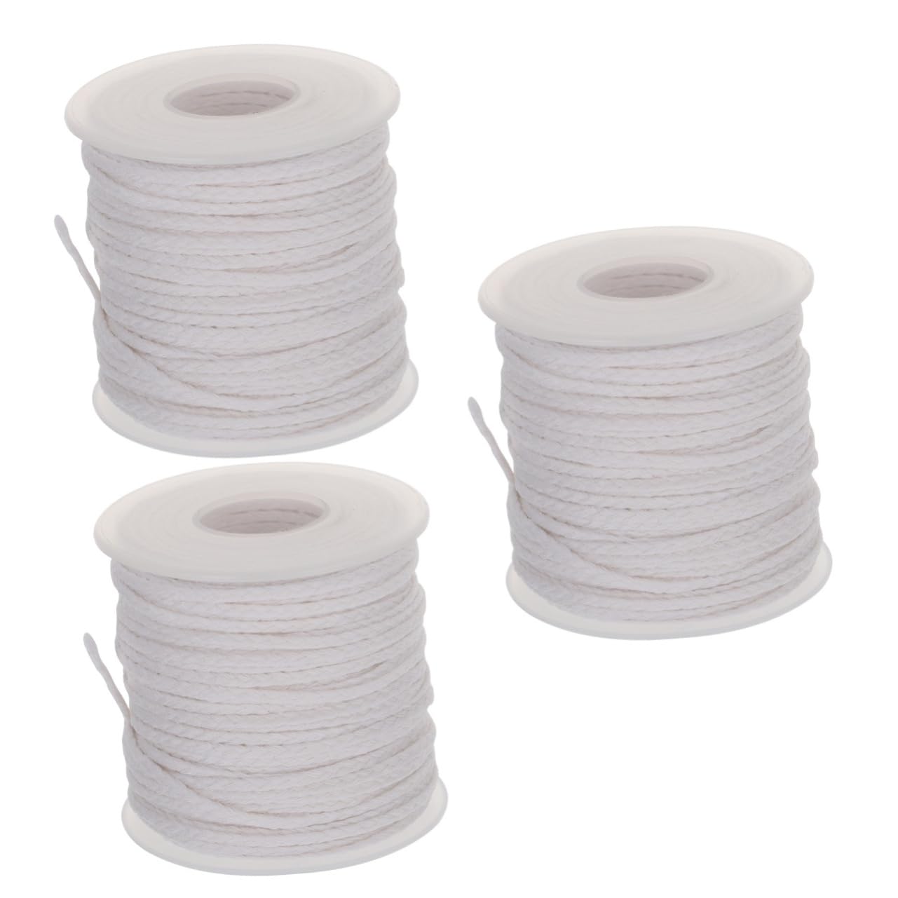 3rollos Cuerda De Mecha Trenzada De Algodón para Fabricación De Velas Metros Adecuada para Velas De Cera Tealight