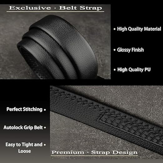 Image of Men's Genuine Leather Belt | Full Grain | Adjustable Fit | Durable Buckle | Formal & Casual Wear | Fit on up to 38 Inches Waist size