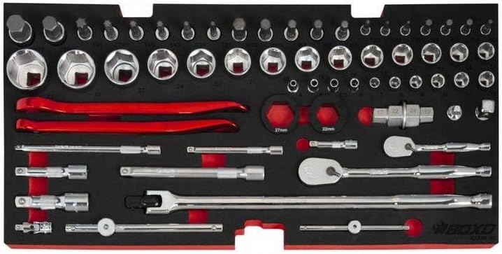 BOXO USA Heavy Duty Toolbox 103 Piece MotoBox Hand Carry Tool Box with Locking System for Motorcycle, Dirt Bike, Dual Sport (Black)