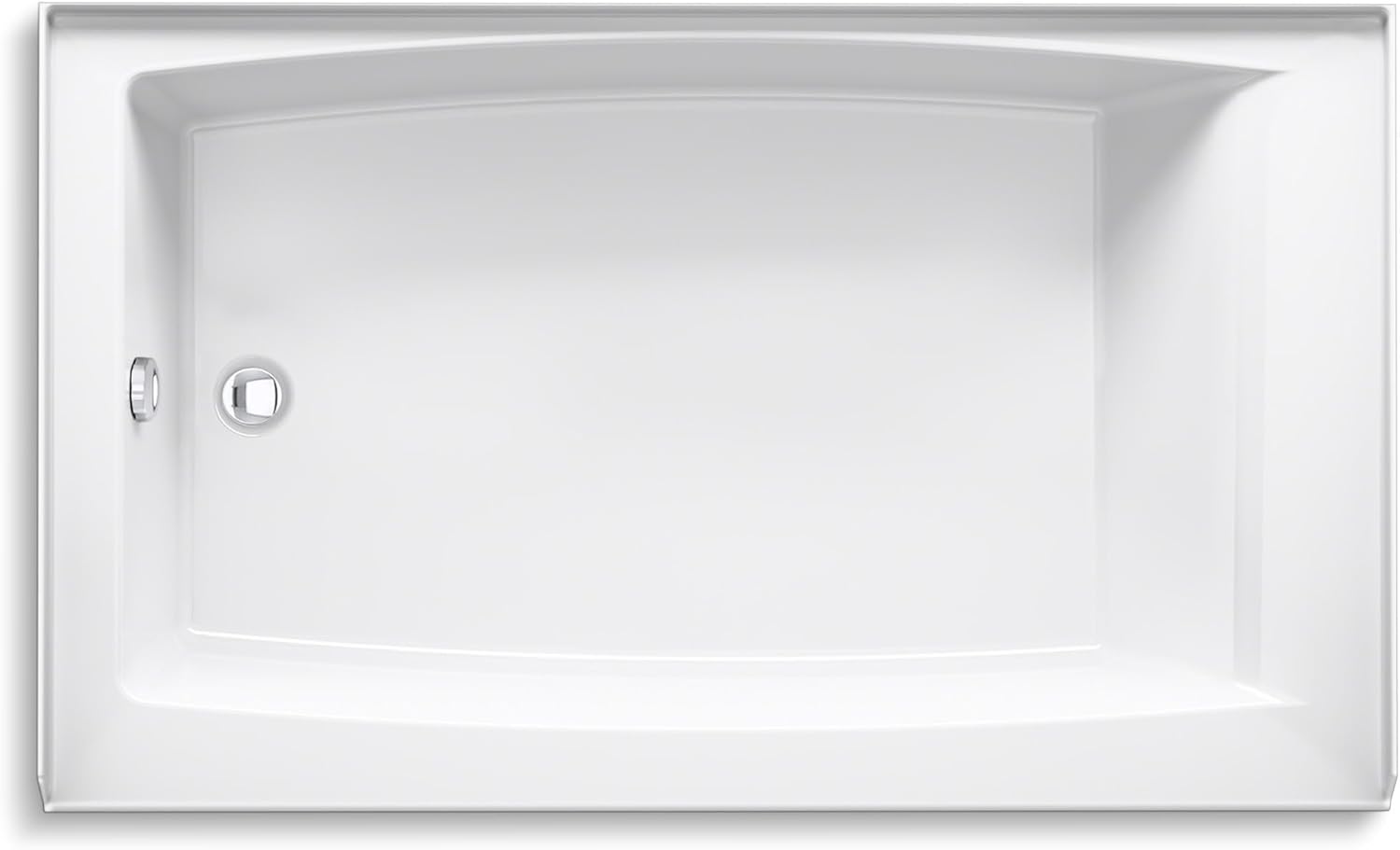 Entity 60-Inch White Acrylic Alcove Bath with Left Drain