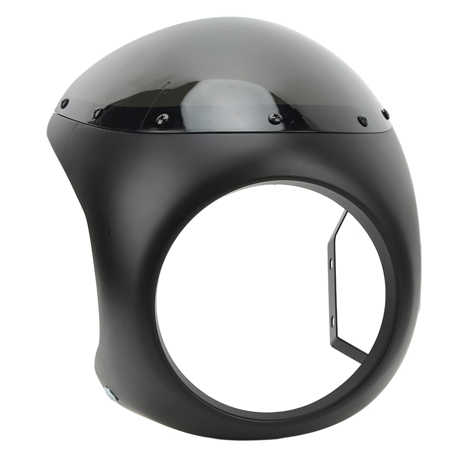 Cupolino per Moto Universale - Superficie Liscia Resistente All'invecchiamento Compatibile per Fari Rotondi (Nero)