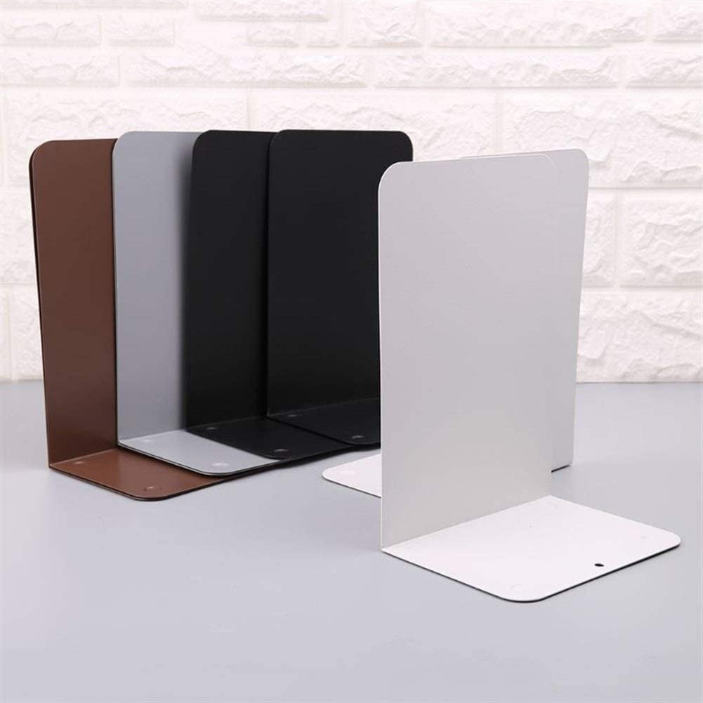 Fermalibri in metallo, 1 paio di fermalibri da scrivania, per ufficio, casa, libri, moderno, nero, supporto per mensola, elegante decorazione per casa e ufficio