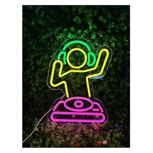Enseigne néon pour joueur DJ luminaire mural décoratif man cave et chambre anime