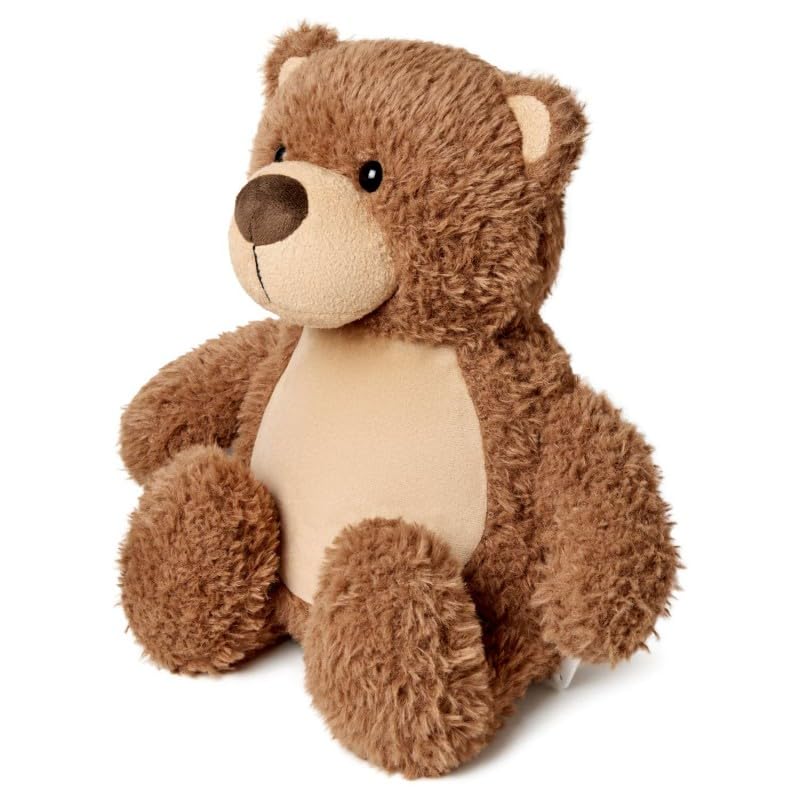 Elefantasie Stofftier Teddybär braun mit Name personalisiert Kuscheltier für Kinder Flauschiges Plüschtier 40cm Motiv Name und Datum