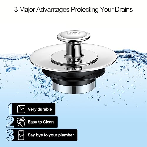 image for LEKEYE Shower Drain Hair Catcher | Bathtub Stopper/Shower Drain Cover/