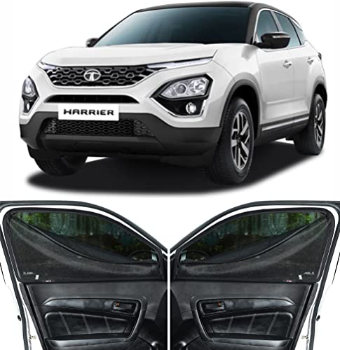 Image of Able Dotnet Car Magnetic Sun Shade Curtains 4 Door with Zipper for TATA Harrier Type-I Set of 4 Pcs (2019 to 2024 Model)