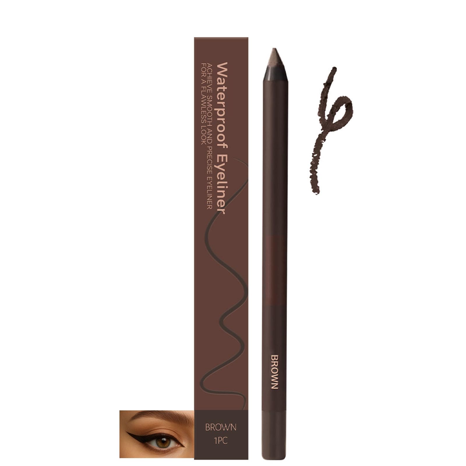 24HR Waterproof Eyeliner Brown Pencil