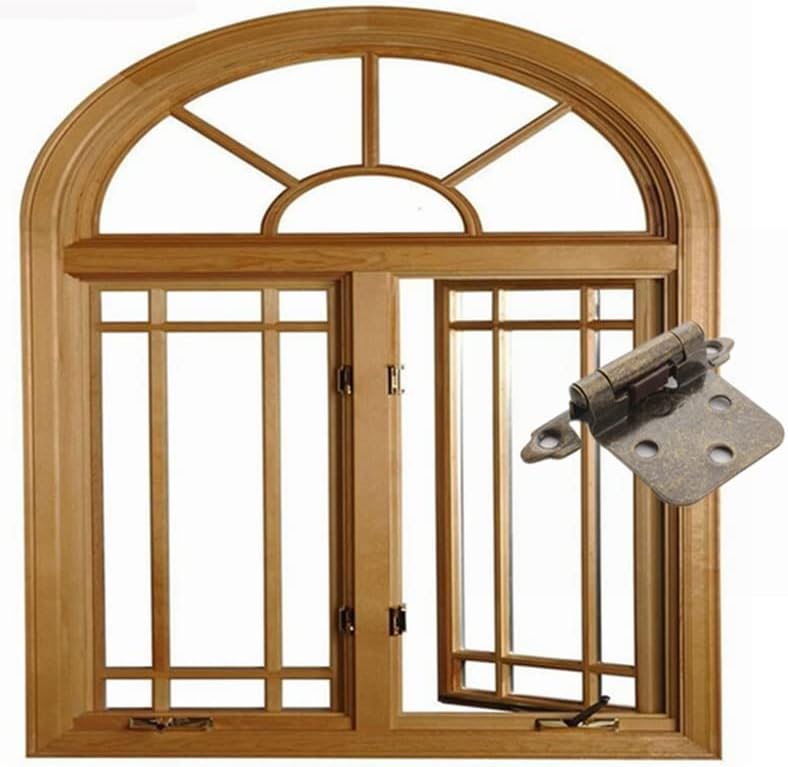 Hinges 10pc Vintage Spring Hinge Metal Iron Furniture Self-Closing Buffer Folding Pivot Joint Windows Doors Loaded Hardware Accessories (Color : Black)
