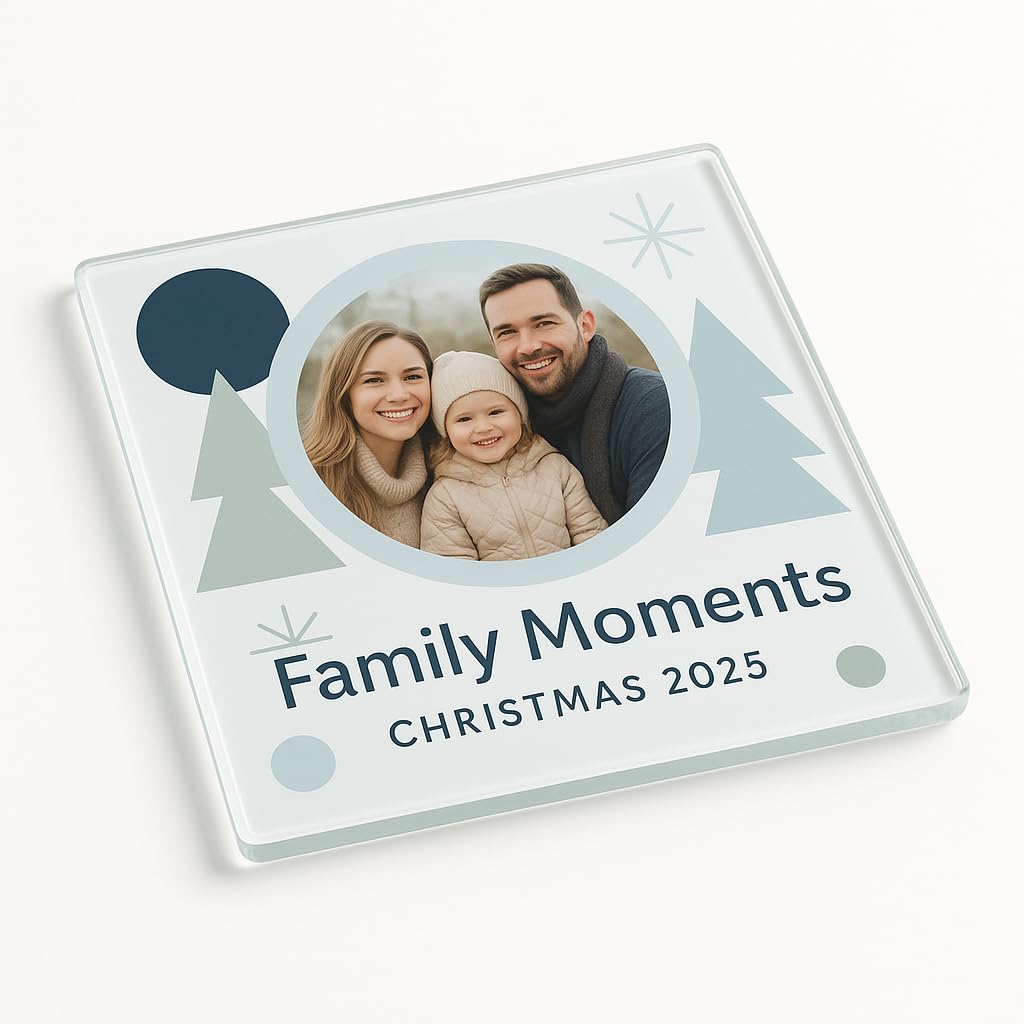 Personalised Acrylic Coaster Gift with Frosted Memories Design - Personalised Christmas Photo Keepsake for Family Moments 2025