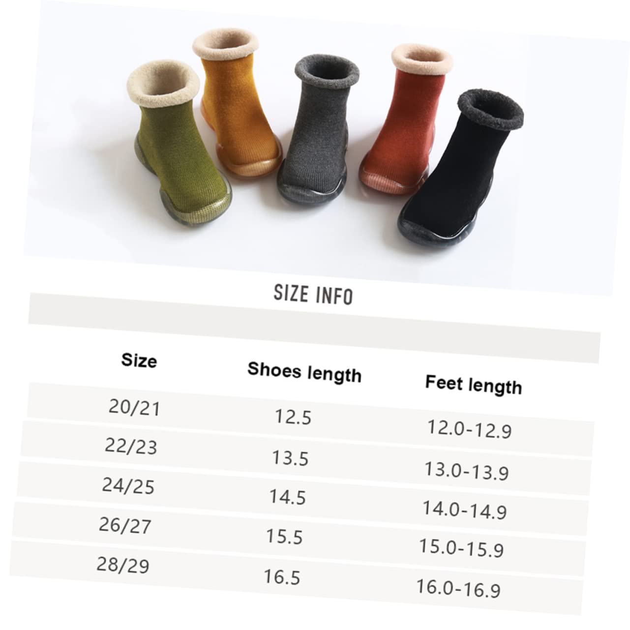 Levemolo Cotton Baby Socks Anti-Slip Long Toddler Socks Warm Footwear for Winter (Grey Size 22/23)