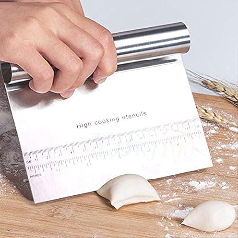 Multi-Purpose Scraper/Pastry Cutter, Durable Pasta Knife, Stainless Steel Bread Knife, Cake and Pizza Scraper Cutter, Pasta Measuring Cutter, 15 x 12 cm Cover