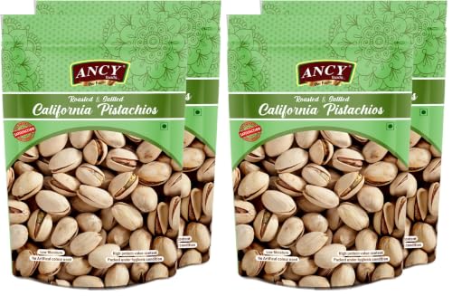 Image of Ancy Roasted and Salted Pistachios 500 Grams (250g X 2) - Tasty Crunchy Healthy Nut Snack | Pista Dry Fruit | Rich in Protein, Fiber & Antioxidants | Great for Kids During Study Time and Office Breaks | Vegan Friendly Pista | Low Calorie - Lightly salted Pistachios