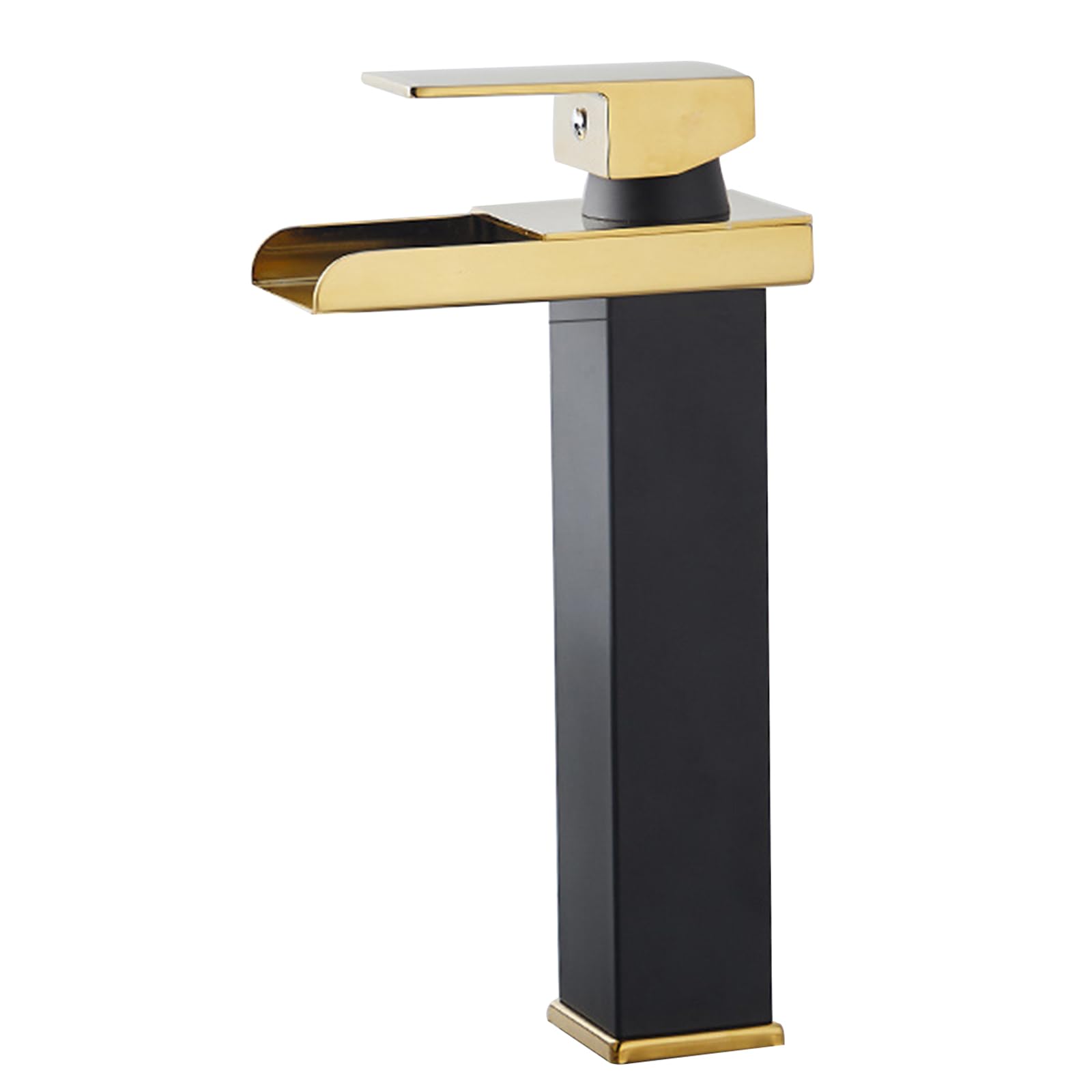 HCFYAUIS Taps Single Hole Countertop Washbasin Mixer Tap Stainless Steel Mixer Taps for Bathroom Basin,Black Gold A