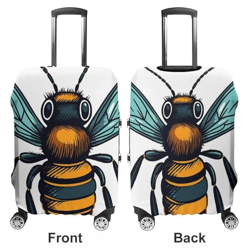 Travel Luggage Cover Protectors Elastic Anti-scratch Suitcase Cover Washable Luggage Sleeve Bee Clip Art Suitcase Cover Protector Fit 18-32 Inch Suitcases Travel Accessories L3