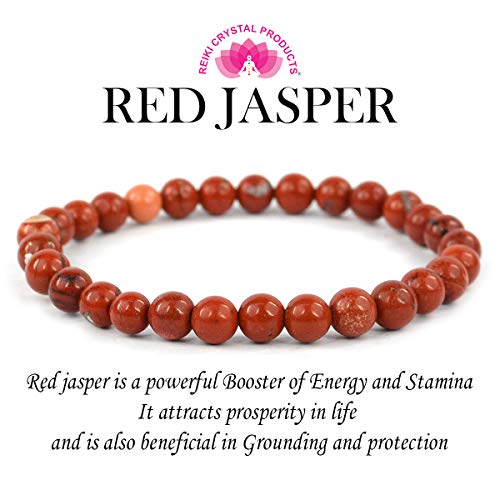 Image of Reiki Crystal Products Certified Natural Crystal Stone Bracelet 6 mm Round Beads for Men and Women | Premium Gemstone Jewellery Collection | Reiki Charged | Multiple Stone Variants Available