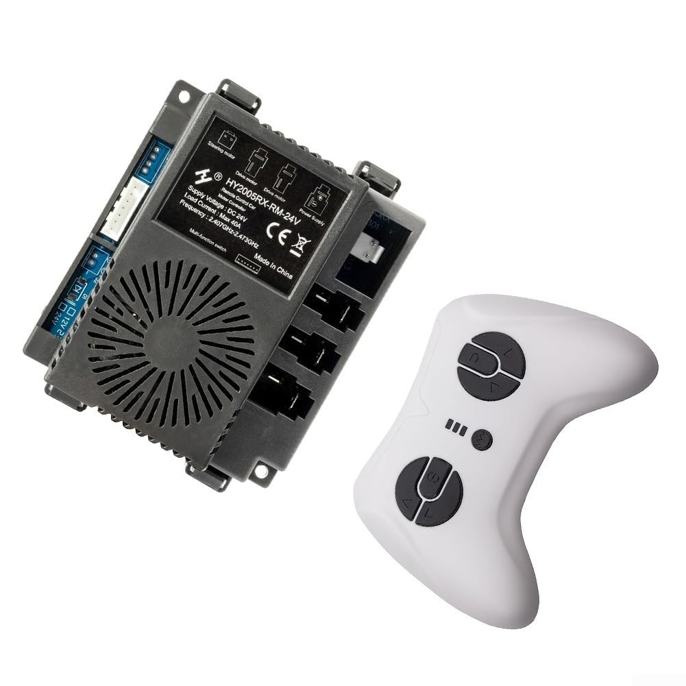 HY2005RX-RM-24 V Récepteur et télécommande 2,4 G pour enfants Boîte de commande de voiture électrique compatible avec les véhicules courants 24 V Boîtier ABS (kit complet)