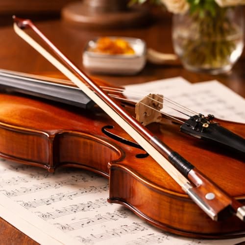 Image of MOCKING BIRD 4 /4 Violin Bow with Rosin| Straight Brazilwood & Natural Violin Bow Horse hair for All types of Violin /Viola| Best for Students & Professionals