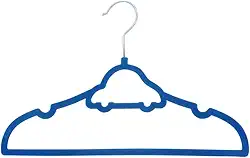 5 Cabides Infantil Aveludado Carrinho Azul Escuro, Clingo, Azul Escuro