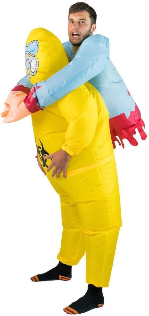 Bodysocks Yellow Hazmat Hazard Zombie Inflatable Costume for Adults (One Size)