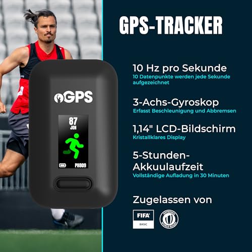 PitcheroGPS Fußball-Tracker & Weste – Erfasst 18 wichtige Leistungsmetriken – Beinhaltet EIN 60-Tage-Abonnement. Fußball-Trainingsausrüstung für Leistungs- und Fitness-Tracking (Jugend M)