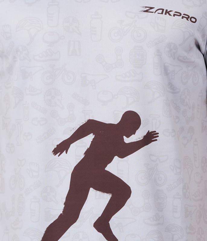 Image of ZAKPRO Sports T-Shirt for Men | Sports fit | Sports tee for Men | Polyester Active Wear | Running | Gym Workout wear | Stretchable Fabric