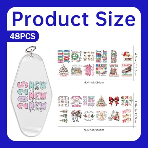 Image of 48 Pcs UV DTF Stickers Christmas Bundle Sticker for Keychain