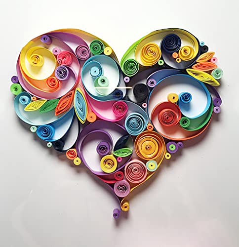 MerainMe Love Heart Paper Quilling Kit Paper Quilling Craft Great for DIY Learning Class, Home Decoration, Birthday Gift. It's Suitable for Children and Craftsmen.
