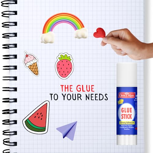 Image of Soni Officemate Glue Stick 8 gm | Pack of 30 |Strong Hold, Quick-Dry PVP Adhesive | Child-Safe & Multi-Purpose | Ideal for DIY, School, Office & Craft Use